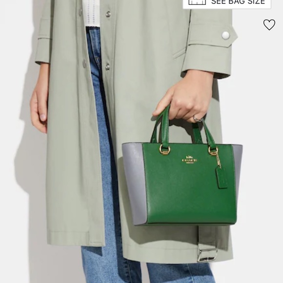 New without tags coach Alice satchel in green grey Colorblock - Picture 3 of 5
